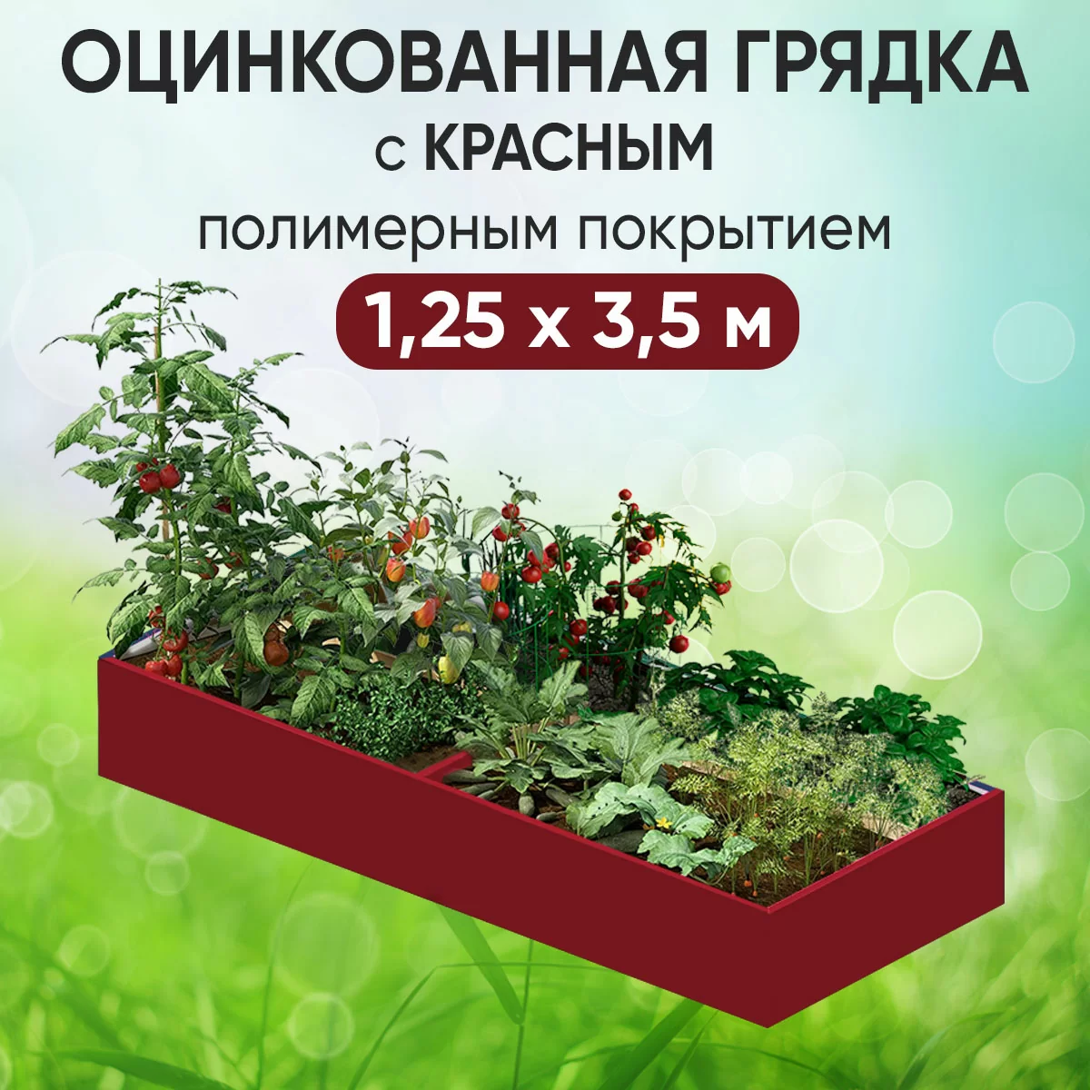 Грядка красная (1,25 х 3,5)